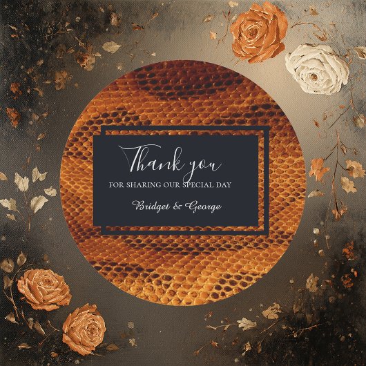 Luxe Wilde Snake huid Dier Bruiloft Ronde Sticker