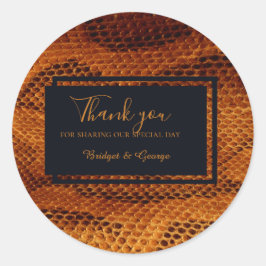 Luxe Wilde Snake huid Dier Bruiloft Ronde Sticker