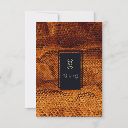 Luxe Wilde Snake huid Dier Bruiloft RSVP Kaartje (Achterkant)