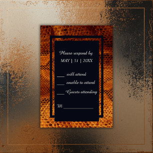 Luxe Wilde Snake huid Dier Bruiloft RSVP Kaartje