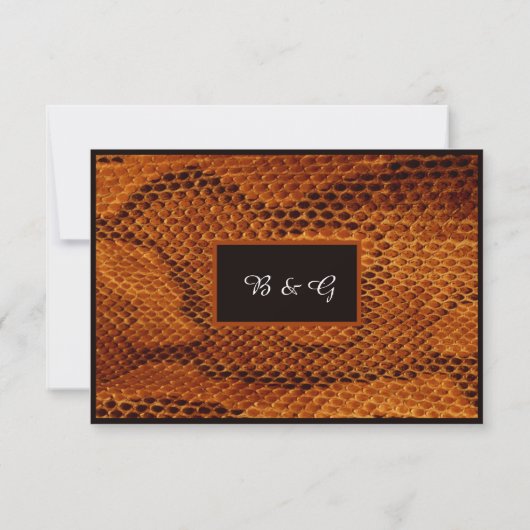 Luxe Wilde Snake huid Dier Bruiloft RSVP Kaartje (Achterkant)