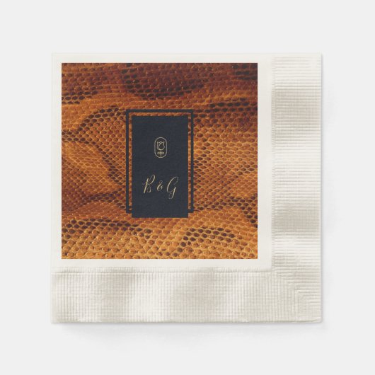 Luxe Wilde Snake huid Dier Bruiloft Servet (Voorkant)