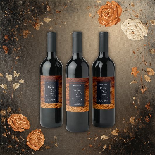 Luxe Wilde Snake huid Dier Bruiloft Wijn Etiket