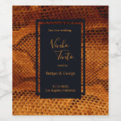 Luxe Wilde Snake huid Dier Bruiloft Wijn Etiket (Enkel label)
