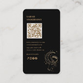 Luxe Wimperartiest Zwarte Goud Celestiale QR-code Visitekaartje (Achterkant)