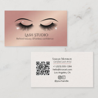 Luxe Wimperontwerp met QR-code Visitekaartje