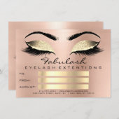 Luxe Wimpers Roze Goud Make-up Certificaat Cadeau (Voorkant / Achterkant)