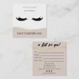 Luxe Wimpertechnicus Cadeau Certificaat Kaart