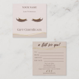 Luxe Wimpertechnicus Cadeau Certificaatkaart Klantenkaartje