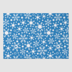 Luxe Winter Blauwe en Witte Kerstsneeuwvlokken Tissuepapier