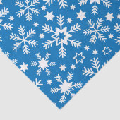 Luxe Winter Blue en witte kerstsnowflakes Tissuepapier (Detail)