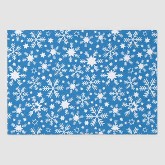 Luxe Winter Blue en witte kerstsnowflakes Tissuepapier (Voorkant)