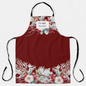 Luxe winterbessen Vakantie Monogram Schort (Voorkant)