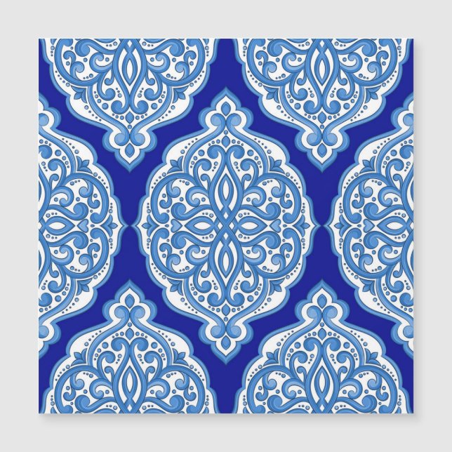 Luxe wit-blauw, Turks ornament. (Voorkant)