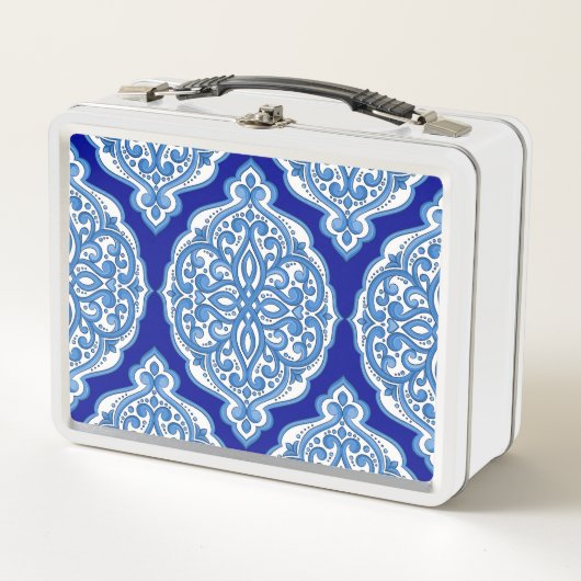 Luxe wit-blauw, Turks ornament. (Voorkant)