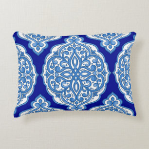 Luxe wit-blauw, Turks ornament. Accent Kussen