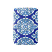 Luxe wit-blauw, Turks ornament. Badmat (Voorkant Verticaal)