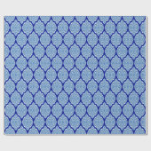 Luxe wit-blauw, Turks ornament. Cadeaupapier (Vlak)
