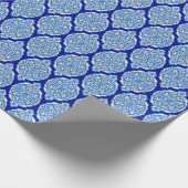 Luxe wit-blauw, Turks ornament. Cadeaupapier (Hoek)