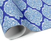 Luxe wit-blauw, Turks ornament. Cadeaupapier (Rol Hoek)