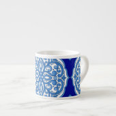 Luxe wit-blauw, Turks ornament. Espresso Kop (Voorkant rechts)