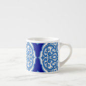 Luxe wit-blauw, Turks ornament. Espresso Kop (Rechts)
