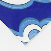 Luxe wit-blauw, Turks ornament. Fleece Deken (Hoek)