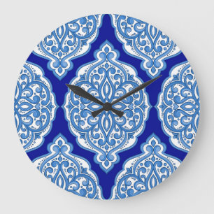 Luxe wit-blauw, Turks ornament. Grote Klok