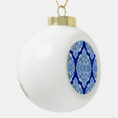 Luxe wit-blauw, Turks ornament. Keramische Bal Ornament (Links)