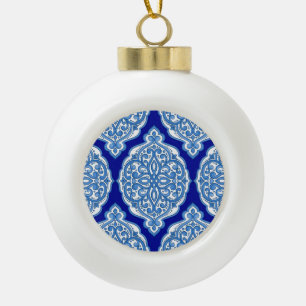 Luxe wit-blauw, Turks ornament. Keramische Bal Ornament