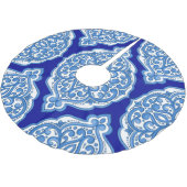 Luxe wit-blauw, Turks ornament. Kerstboom Rok (Gekanteld)