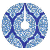Luxe wit-blauw, Turks ornament. Kerstboom Rok (Voorkant)