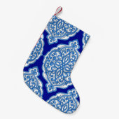 Luxe wit-blauw, Turks ornament. Kleine Kerstsok (Voorkant (Hangend))