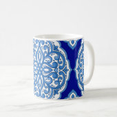 Luxe wit-blauw, Turks ornament. Koffiemok (Voorkant rechts)