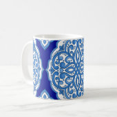 Luxe wit-blauw, Turks ornament. Koffiemok (Voorkant links)