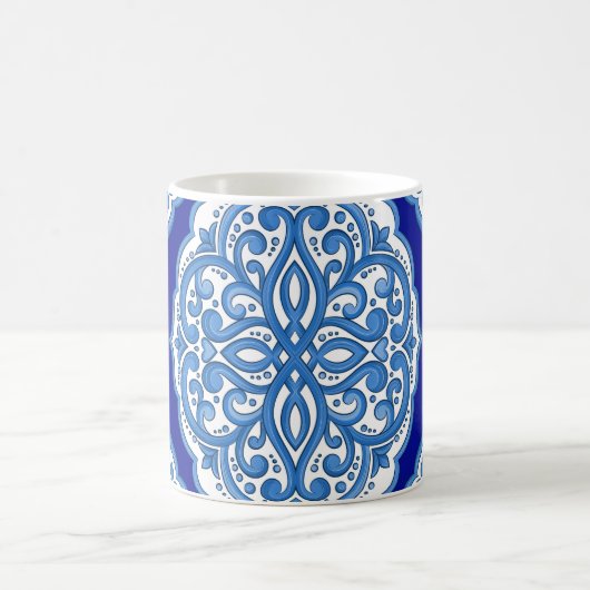 Luxe wit-blauw, Turks ornament. Koffiemok (Center)