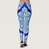 Luxe wit-blauw, Turks ornament. Leggings (Achterkant)