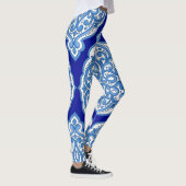 Luxe wit-blauw, Turks ornament. Leggings (Rechts)