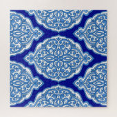 Luxe wit-blauw, Turks ornament. Legpuzzel (Horizontaal)