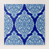 Luxe wit-blauw, Turks ornament. Legpuzzel (Verticaal)