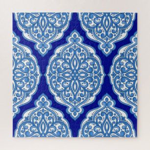 Luxe wit-blauw, Turks ornament. Legpuzzel