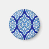 Luxe wit-blauw, Turks ornament. Magneet (Voorkant)