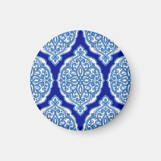 Luxe wit-blauw, Turks ornament. Magneet (Voorkant)