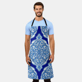 Luxe wit-blauw, Turks ornament. Schort (Gedragen)