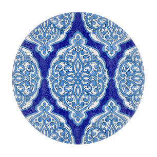 Luxe wit-blauw, Turks ornament. Snijplank