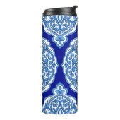Luxe wit-blauw, Turks ornament. Thermosbeker (Gedraaid links)