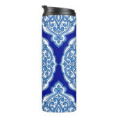 Luxe wit-blauw, Turks ornament. Thermosbeker (Geroteerd rechts)