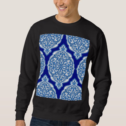 Luxe wit-blauw, Turks ornament. Trui (Voorkant)