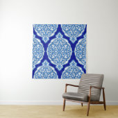 Luxe wit-blauw, Turks ornament. Wandkleed (In situ)