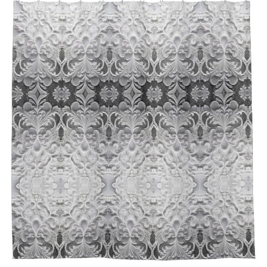 Luxe wit douchegordijn stijl 2 (Voorkant)